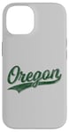 Coque pour iPhone 14 Oregon Classic Varsity, style maillot de sport vintage