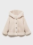 Mango Baby Brownie Hooded Coat, Light Beige