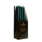 Wax Lyrical Unscented 25 cm Tapered Dinner Candle Teal Ocean, Box of 12, Blue, 25cm