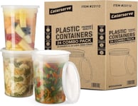 Caterserve Plastic Containers with Lids - Food Storage Container 32oz - 950ml 