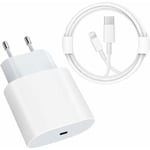 USB-C Pikalatauri - PD-Sertifioitu 20W Nopea Lightning-Kaapelin kanssa Type C Latausadapteri iPhone 14/14 Plus/14 Pro/14 Pro Max/13/iPad Pro