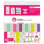 Anita y Su Mundo Colección de Cuento Kit de Scrapbooking, 13 papiers imprimés, Autocollants, Assiettes, Paillettes, Pastel, Ruban washi, Multicolore, 30,5 x 30,5 cm