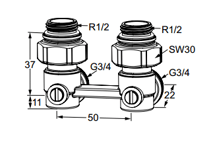 Heimeier-Anslutning Vekotrim Vinkel 1/2" (0565-50.000)