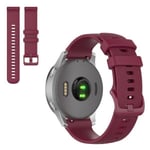 Garmin Venu 2S / Vivoactive 4S / Vivomove 3S yksivärinen ranneke - Viininpunainen Red