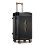 Kono Valise légère à Coque Rigide en ABS + PC de 61 cm, avec Serrure TSA, Bagage à Main avec 4 Roues pivotantes, Noir, Mode