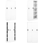 Vidaxl - Armoire de bureau et porte coulissante Blanc 90x40x180 cm Acier - armoire de bureau - armoires de bureau - Home & Living - Blanc