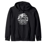 American Flag Truck Zip Hoodie