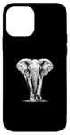 Coque pour iPhone 12 mini White Paint Art Éléphant Éléphants