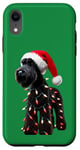 Coque pour iPhone XR Kerry Blue Terrier Chapeau de Père Noël Lumières de Noël Propriétaire Maman