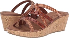 Skechers Women's Beverlee-Tiger Posse-Bohemian Embroidered Multe-Strap Wedge Sandal