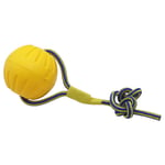 Cyslmuk - 1pc Balle pour chien jaune de 7 cm avec corde, balle d'entraînement pour chien en mousse, balle flottante pour chien, petit jouet de