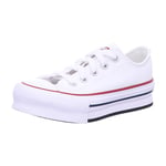 CONVERSE Chuck Taylor All Star EVA Lift Canvas Platform Sneaker, White/Garnet/Navy, 27 EU