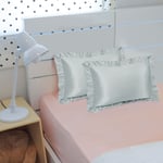 Set of 4 Satin Pillow Shams Pillow Cases Oxford Pillowcases With Ruffled Decor