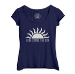 T-Shirt Femme Col Echancré Here Comes The Sun Soleil Eté Aurore