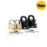 PADLOCKS ALL KEYED ALIKE YALE SECURITY 2 BRASS 40MM & 2 WEATHERPROOF 51MM - NEW