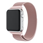 Apple Watch 42mm ainutlaatuinen ruostumattomasta teräksestä valmistettu ranneke - Ruusukulta Pinkki