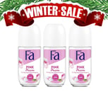 Fa Women Pink Passion Deodorant Antiperspirant Roll-On 50ml 3-Pack