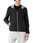 Armani Exchange Men's Logo Tape Wind Breaker Jacket, Black (Black 1200), Small