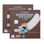 by Amazon Espresso Decaffeinated Nespresso Compatible Coffee Capsules, Medium Roast, 100 Count (2 Packs of 50), Rainforest Alliance Certified