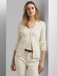 Lauren Ralph Lauren Sarcaite Long Sleeve Cardigan, Mascarpone Cream