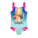 Rainbow High Girls Swimming Costume Swimsuit Ages 6 (as8, Age, 10_Years, 11_Years, Regular) Blue