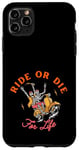 Coque pour iPhone 11 Pro Max Ride Or Die For Life Squelette Friends Wheelie Moto Bike