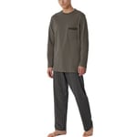 Schiesser Comfort Nightwear Long Pyjamas Brun Mönster bomull 54 Herr