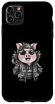 Coque pour iPhone 11 Pro Max Cochon kawaii de dessin animé avec une tenue de dragon cool