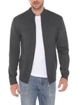 iClosam Pull Tricoté en Maille Torsadée Homme Rayures Nervuré Sweater Laine Hommes à col Officier avec Zippé Classique Encolure