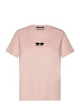 Karl Lagerfeld Embroidery Sunglasses T-Shirt Rosa