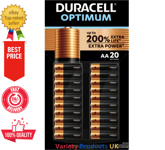 Duracell Optimum AA Batteries - 20 Pack - Up To 200% Extra Life Extra Power