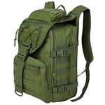 SHANNA Sac à Dos Militaire, 40L Grand Volume Sac à Dos Multifonction, Sacs Trekking Armée MOLLE Assaut Pack Combat Tactique pour La Randonnée en Plein Air Camping Pêche Chasse Sac D'urgence(Vert)