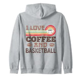 I love Coffee and Basketball Cute Kawaii Zip Hoodie