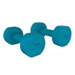 Cecotec Lot de deux haltères de 5 kg Drumfit 500 DoubleNeo. Haltère 4Kg avec revêtement néoprène et conception compacte pour un transport facile et entraînement complet.