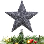 Christmas Concepts® 28cm 11" Sparkly Tree Top Star - Luxury Christmas Graphite