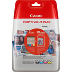 Canon CLI-571 XL C/M/Y/BK Photo Value Pack - 4-pack - svart  gul  cyan  magenta - original - blekkbeholder / papirsett