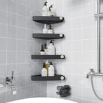 Sotfamily 4 pièces Plastique pièces Etagere Douche Sans Percage, Rangement et Organisation de la Salle de Bain, Porte Savon Douche, Etagere Salle de Bain, Comprend 12 Autocollants Adhésifs, Noir