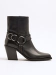 River Island Harness Ankle Boot - Black, Black, Size 6, Women