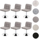 Lot de 6 chaises de salle à manger Chaise pivotante Chaise Kavala similicuir chrome taupe-gris