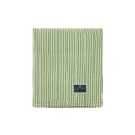 Striped Reversable Organic Cotton Sengeteppe, Green/off White