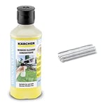 Kärcher Nettoyant vitres concentré (500 ml) détergent pour nettoyeurs de vitres & 2.633-100.0 Bonnettes microfibre accessoire pour pulvérisateur dont l'édition est de date avant 2017