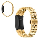 Fitbit Inspire / Inspire HR bead stainless steel watch band - Gold Guld