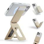 MOFT Card Holder & Phone Tripod Stand, Card Holder Phone Tripod Wallet with Angle Adjustment & Strong Magnets, Mini Selfie Stick Tripod for iPhone 16/15/14/13/12 Series, Smartphone (Earthen Beige)