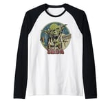 Star Wars Yoda The Empire Strikes Back Circle Portrait Manche Raglan