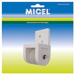 MICEL - 92579 - Poulie avant pour pergola, pour retour avec double corde de 8 mm, couleur blanche, 43 x 42 x 78 mm