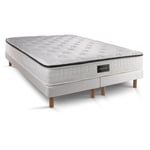 Prestige Literie - Ensemble matelas sommier Privilège 160 x 200 cm - Couleur : Blanc