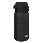 Ion8 Gourde Isotherme Enfant, Inox, 320ml, Anti-Fuite, Facile à Ouvrir, Verrouillage Sécurisé, Lavable au Lave-Vaisselle, Poignée de Transport, Durable, Acier Inoxydable, Noire