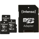 Intenso® 64GB Micro SD UHS-I Minneskort inkl. Adapter - 3 st.