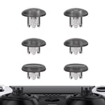 eXtremeRate Clear Black Replacement Swappable Thumbsticks for PS5 Edge Controller, Custom Interchangeable Analog Stick Joystick Caps for PS5 Edge Controller - Without Controller & Thumbsticks Base