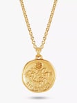 Dower & Hall Men's Lucky Sixpence Talisman Pendant Necklace, Gold